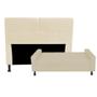 Imagem de Kit Félix com Cabeceira Dona 90 cm Solteiro Baú Quarto Sala Suede Bege - Damaffe Móveis