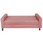 Imagem de Kit Félix com Cabeceira Geovana 1,00 cm Solteiro Baú Quarto Sala Suede Rose - Damaffe Móveis