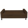 Imagem de Kit Félix com Cabeceira Geovana 1,40 cm Casal Baú Quarto Sala Suede Marrom - Damaffe Móveis