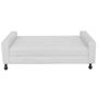 Imagem de Kit Félix com Cabeceira Geovana 1,95 cm King Size Baú Quarto Sala material sintético Branco - Damaffê Móveis