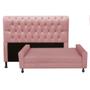 Imagem de Kit Félix com Cabeceira Lady 1,00 cm Solteiro Baú Quarto Sala Suede Rose - Damaffe Móveis