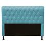 Imagem de Kit Félix com Cabeceira Lady com Strass 1,40 cm Casal Baú Quarto Sala material sintético Azul Turquesa - Damaffê Móveis