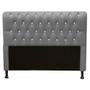Imagem de Kit Félix com Cabeceira Lady com Strass 1,40 cm Casal Baú Quarto Sala material sintético Cinza - Damaffê Móveis