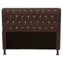 Imagem de Kit Félix com Cabeceira Lady com Strass 1,95 cm King Size Baú Quarto Sala material sintético Marrom - Damaffê Móveis