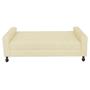 Imagem de Kit Félix com Cabeceira Mel 1,95 cm King Size Baú Quarto Sala Suede Bege - Damaffe Móveis