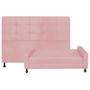 Imagem de Kit Félix com Cabeceira Mel 1,95 cm King Size Baú Quarto Sala Suede Rose - Damaffe Móveis