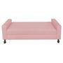 Imagem de Kit Félix com Cabeceira Mel 1,95 cm King Size Baú Quarto Sala Suede Rose - Damaffe Móveis