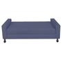 Imagem de Kit Félix com Cabeceira Mel 90 cm Solteiro Baú Quarto Sala Suede Azul Marinho - Damaffe Móveis
