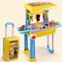 Imagem de Kit Ferramenta Infantil Bancada Furadeira De Mesa Maleta Top Brinquedo Juvenil Chavinhas Martelinho Chavinha Furadeira