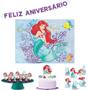 Imagem de Kit Festa Fácil Ariel Sereia Decoração Aniversario 39 Peças