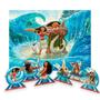 Imagem de Kit Festa Moana Decoração Painel Gigante + 6 Display de mesa