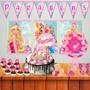Imagem de Kit festa monta facil só um bolinho em casa tema Barbie meninas decoração aniversário