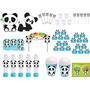 Imagem de Kit festa Panda Menino (azul claro) 105 peças (10 pessoas)