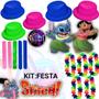 Imagem de kit Festa STITCH Chapéu Neon, Pulseira Bate Enrola, Colar Havaiano, Aniversario, Comemoração, Adereços,