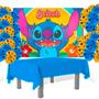 Imagem de Kit festa Stitch Decoração Toalha Azul +25 balões +Painel