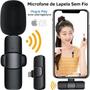 Imagem de Kit Filmagem Luz Led Tripé Microfone Lapela Sem Fio Para iPhone Bastão Estabilizador Controle