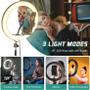 Imagem de Kit Filmagem Luz Led Tripé Microfone Lapela Sem Fio Para iPhone Bastão Estabilizador Controle