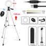 Imagem de Kit Filmagem no Celular Microfone Sem Fio Profissional Luz Tripé Acessórios 10pçs
