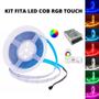 Imagem de KIT Fita LED COB RGB 18W/ Metro 810 LED IP20 12V 5 Metros Touch + Fonte