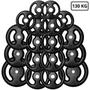 Imagem de Kit Fitness de 130Kg em Anilhas de Ferro Fundido Kit com 18 Peças