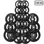 Imagem de Kit Fitness de 130Kg em Anilhas de Ferro Fundido Kit com 18 Peças
