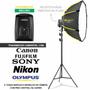 Imagem de Kit Flash Godox Tt560ii Com Rádio Flash Universal + Softbox Montagem Rapida E Tripé