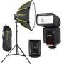 Imagem de Kit Flash Godox Tt560ii Com Rádio Flash Universal + Softbox Montagem Rapida E Tripé