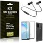 Imagem de Kit Fone Bluetooth Hrebos Galaxy S20 Plus + Capa Anti + Película Vidro - Armyshield