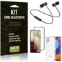 Imagem de Kit Fone Bluetooth KD901 Galaxy A12 + Capa Anti Impacto + Película Vidro 3D - Armyshield