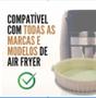 Imagem de KIT Forma De Silicone Para Air Fryer Forno Microondas Fritadeira Assadeira  Reutilizável Antiaderente Flexível