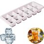 Imagem de Kit Formas de Gelo com Fundo de SIlicone 12 cubos 2 Formas