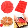 Imagem de Kit Formas De Silicone Waffles Molde Retangular Coração gofre Belga Assadeira Panqueca Omelete wafer