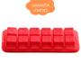 Imagem de Kit Forminhas de Silicone Antiaderente 12 Cubos Vermelho e Forminha de Coração Fácil de Limpar Flexível para Freezer