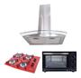 Imagem de Kit Forno Elétrico Cooktop 4 Bocas Vermelho Coifa 60 Cm Safanelli