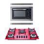 Imagem de Kit Forno Embutir Inox 45L Cooktop 5 Bocas Vermelho Safanelli