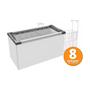 Imagem de Kit - Freezer Horizontal Tampa de Vidro 318 Litros Nf40 - Metalfrio 220v + 8 Cestos Nextgen Branco