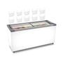 Imagem de Kit - Freezer Horizontal Tampa de Vidro 404 Litros Nf55 - Metalfrio 220v + 10 Cestos Nextgen Branco