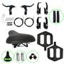 Imagem de Kit Freio V-Brake Completo + Selim Bike Banco Molas + Pedal Plataforma Bicicleta