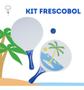 Imagem de Kit Frescobol Jogo De Praia - 2 Raquetes + Bolinha - Laranja