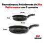 Imagem de Kit Frigideira 2 Peças Esplêndida com Tampa de Vidro Alumi-Aço linha PREMIUM J4TECH Antiaderente Resistente Teflon Preto 