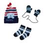 Imagem de Kit frio inverno infantil1 touca+par de luvas+par de meias