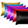 Imagem de kit Fronha De Cetim 04un Anti Frizz Luxo com várias cores - Envio Imediato