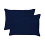Imagem de Kit Fronhas e Lençol com Elástico Queen Plush Microfibra Fleece Azul Marinho Arrumadinho Enxovais