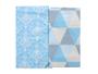 Imagem de Kit Fronhas Para Travesseiro Bebe 28x40 Menino Com 2 Unidades Azul Chevron 100% Algodão