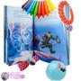 Imagem de Kit Frozen Disney Presilha de Cabelo + 2 Pulseiras + Livro + 12 Gizes