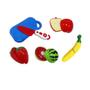 Imagem de Kit Frutas Frutinhas Brinquedo Para Cortar Com tiras autocolantes 6pçs