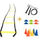 Imagem de Kit Funcional Escada Agilidade Cones Chapéu Chinês Corda de Pular Yangfit
