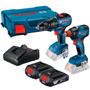 Imagem de Kit Furadeira Gsb 18v 50 + Parafusadeira Gdx 18v 200 Bosch Azul