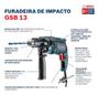 Imagem de Kit Furadeira Impacto Bosch Gsb 13 Re 750w Kit 103 Pcs Tin 220v