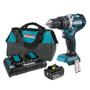 Imagem de Kit Furadeira Parafusadeira Impacto 1/2 Dhp484 18v Bl +  Bateria + Carregador 220v + Bolsa - Makita